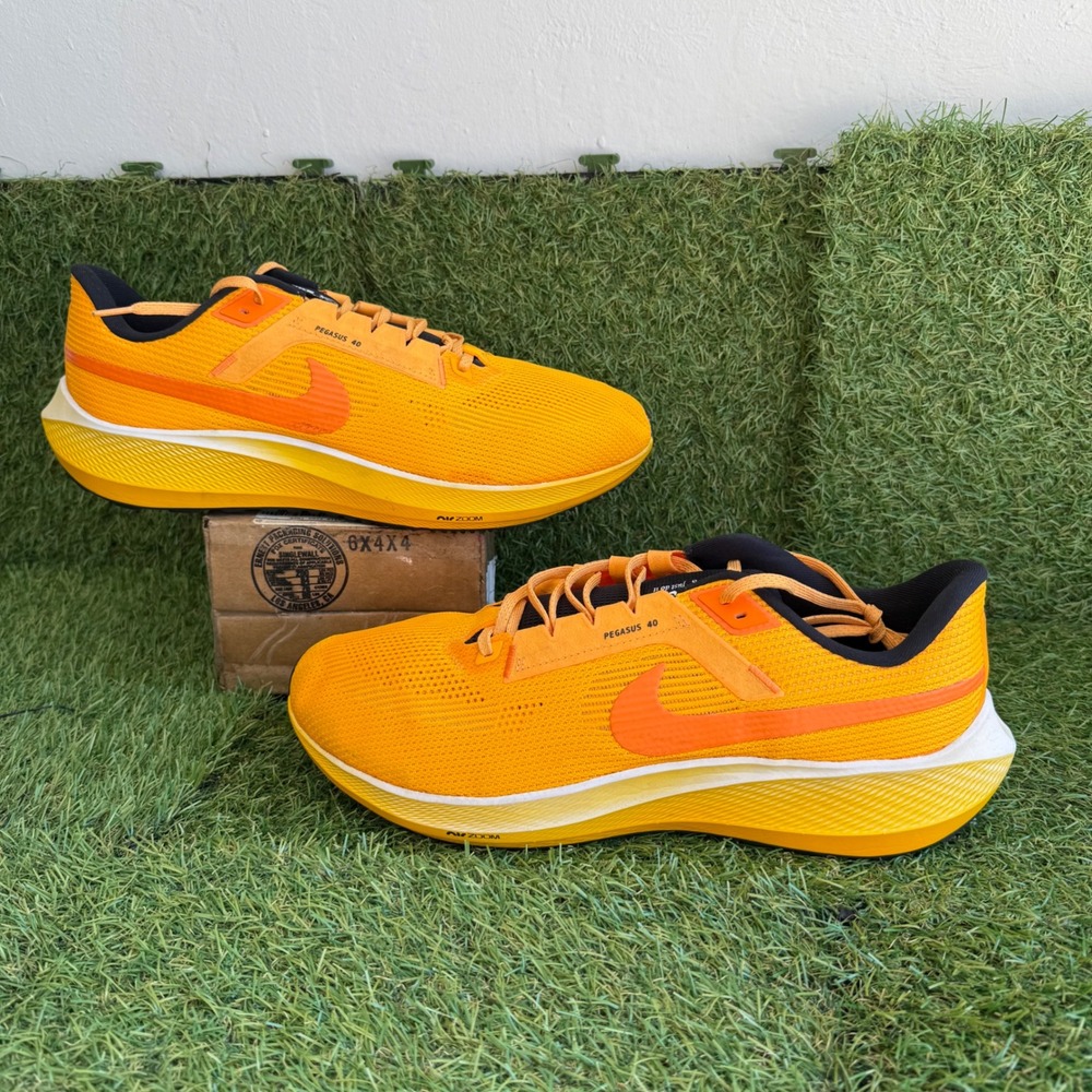 Nike Air Zoom Pegasus 40 Mens Size 14 Orange Yellow Running Shoes DV3853-800